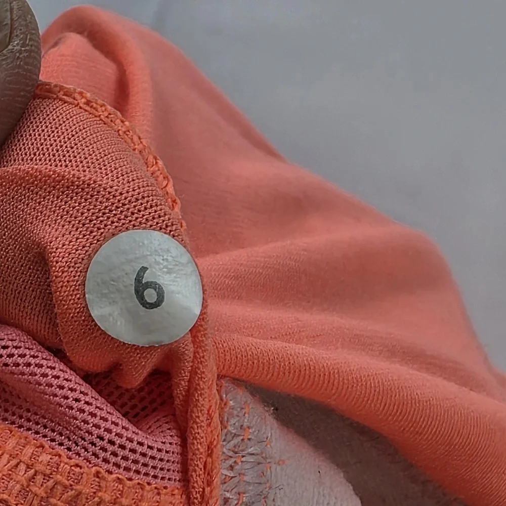 Lululemon Tank Top Womens 6 Pink Orange Built In Bra Colorblock Yoga Athletic